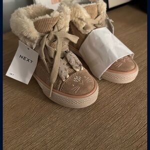 Next Kids Corduroy Fur-Lined High Tops